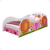 Mini Cama Infantil Menina Montessoriana MDF Lateral Grade Proteção Decoração Tema  Reino Princesa Encantada Rosa - RPM