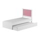Bicama com Cama Auxiliar Solteiro Barcelona com 1 Colchão - Branco com Rosa ou Lilás
