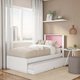 Bicama com Cama Auxiliar Solteiro Barcelona com 1 Colchão - Branco com Rosa ou Lilás
