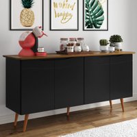 Balcão Buffet 4 Portas - Preto / Freijó - RPM Móveis