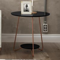 Conjunto Mesa Centro e Apoio Liz com Pés de Ferro Preto - RPM Móveis