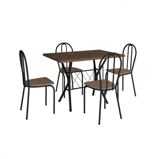 Conjunto Sala De Jantar Artefamol Bruna Mesa Com 4 Cadeiras