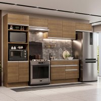 Cozinha Completa Madesa Glamy 350001 com Armário e Balcão (Sem Tampo e Pia) - Rustic