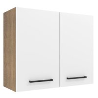 Armário de Cozinha Aéreo 80 cm 2 Portas Rustic/Branco Agata Madesa
