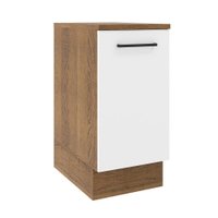 Balcão Armário de Cozinha 35 cm 1 Porta Rustic/Branco Agata Madesa