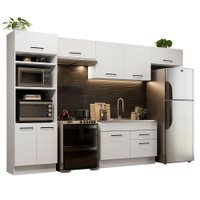 Cozinha Completa Madesa Agata 350001 com Armário e Balcão (Sem Tampo e Pia) - Branco