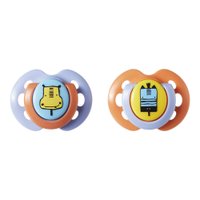Chupeta Fun Style 2 Und 0-6M Azul com Laranja Tommee Tippee - TT002