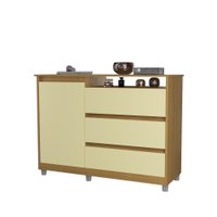 Cômoda com 3 Gavetas e 1 Porta Sky - Mel com Pérola - Móveis Primus