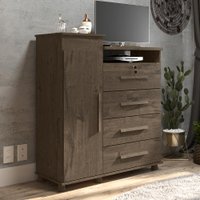 Cômoda Juma 4 Gavetas 1 Porta - Imbuia - Patrimar Móveis