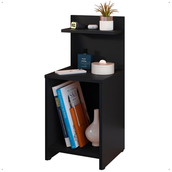 Mesa Cabeceira Fantasy Nicho Porta Objetos Prateleira Organizadora Mesinha Lateral Decoração Quarto Preto - Lojas RPM