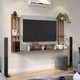 Painel Para Tv 52 Polegadas Com Nicho Dijon - Off White / Nature - Patrimar
