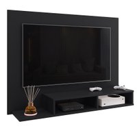 Estante Painel Suspenso TV 48 Polegadas Nicho Organizador Prateleira Decorativa Sala Quarto Moderno Dubai Preto - Lojas