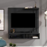 Painel Para Sala TV 32 Polegadas com Nicho e Prateleira Sun - Preto - RPM Móveis