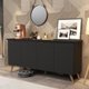 Conjunto Sala com Aparador Buffet / Mesa de Centro e Lateral Cissa - Preto - RPM Móveis