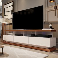 Rack Vivare 1.8 com 3 Gavetas - Off White com Freijó - Germai