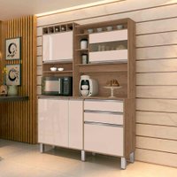 Armário de Cozinha 5 Portas com Gaveta Smart - Freijó com Off White - Vitamov