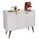 Aparador Buffet Retrô 3 Portas Wood - Branco - Rpm Móveis