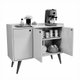 Aparador Buffet Retrô 3 Portas Wood - Branco - Rpm Móveis