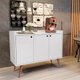 Aparador Buffet Retrô 3 Portas Wood - Branco - Rpm Móveis