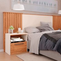 Cabeceira Caemmun Lucius P/Cama de Casal C/Mesa De Cabeceira