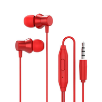 Fone De Ouvido Lenovo Earphone Hf130 Com Microfone Vermelho