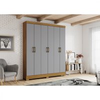 Guarda Roupa Henn Briz B54 6 Portas 2 Gavetas Sem Espelho