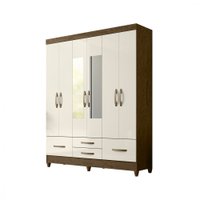 Guarda Roupa Moval Ibiza 6 Portas 4 Gavetas Com Espelho