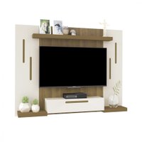Painel De TV Suspenso Artely Cronos Para TV Até 50 Polegadas Off White/Pinho
