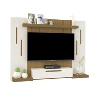 Painel De TV Suspenso Artely Cronos Para TV Até 50 Polegadas Off White/Freijo
