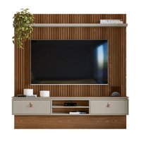 Painel Authentique Para TV 75 Polegadas Ripado Linea Brasil Freijo/Off White