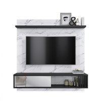 Painel Home Colibri Suspenso Ilhéus P/ TV até 55 Polegadas Calacatta / Preto Fosco