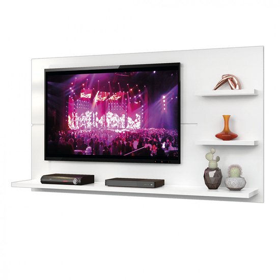Painel De Tv Zanzini New Clean Para Tv Até 49 Polegadas Branco Artico