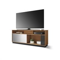 Rack Bancada Colibri Caiobá Para Tv até 65 Polegadas Noce Milano/Preto Fosco