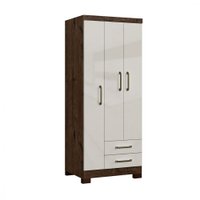 Roupeiro Zanzini Franca Plus Com 3 Portas E 2 Gavetas Jacaranda/Off White