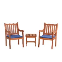 Conjunto 2 Cadeiras Nebel + Mesa de Centro - Azul