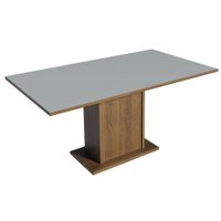 Mesa de Jantar Retangular Tampo de Madeira Madesa 5363 - Rustic/Cinza