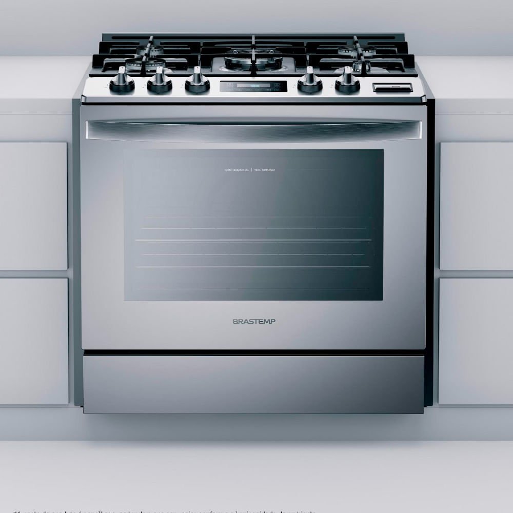 Fogão Brastemp 5 Bocas de Embutir Cor Inox Forno Elétrico com Convecção e Meat Control - BYS5CCR