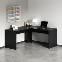 Escrivaninha Mesa de Canto Em L Para Computador Home Office Quarto Escritório Preta