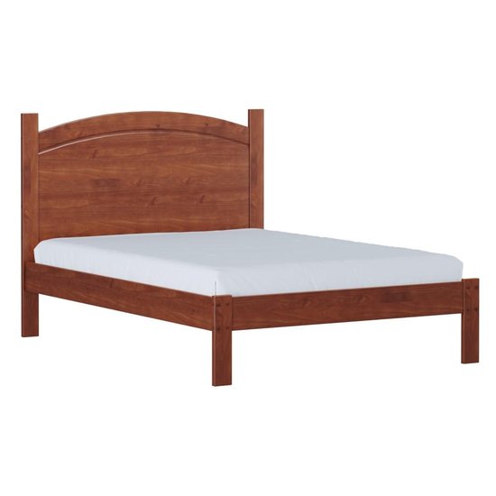 Cama De Casal Grande Com Cabeceira Quarto Adulto Madeira Maciça Pinus Marrom Imbuia