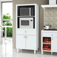 Balcão Para Forno e Microondas 2 Portas 1 Gaveta Branco