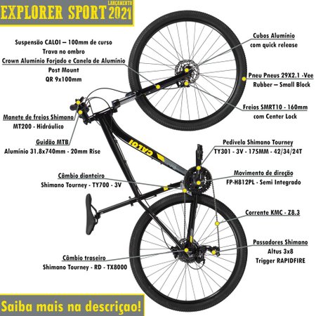 Bicicleta Explorer Sport Aro 29 Quadro Alumínio - Caloi