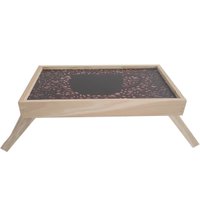 Mesa Para Café da Manhã Bandeja de Café na Cama com Pés Retráteis Madeira Pinus Natural Stolf