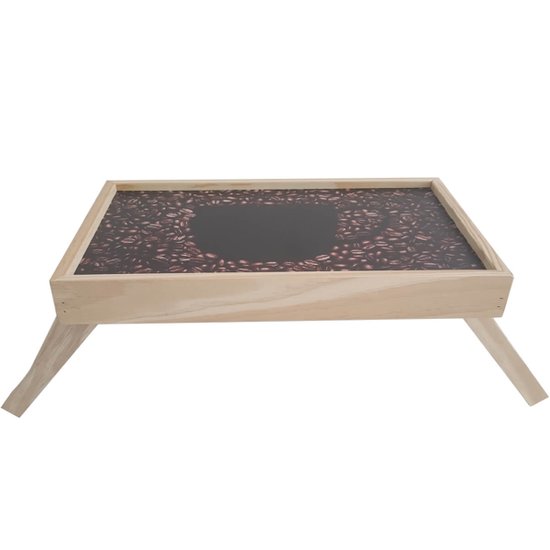Mesa Para Café da Manhã Bandeja de Café na Cama com Pés Retráteis Madeira Pinus Natural Stolf