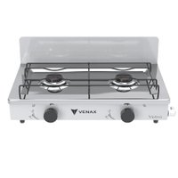 Fogao de Mesa 2 Bocas Venax Flamalar Vetro Vermelho Gas GLP