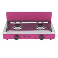Fogao de Mesa 2 Bocas Venax Flamalar Vetro Vermelho Gas GLP