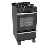 Fogão 4 Bocas Venax Maxi Vitreo Preto Fosco Gás GLP