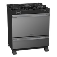 Fogao 5 Bocas Venax Palladio Vitreo Preto Fosco Gas GLP