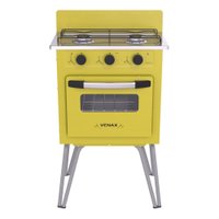 Fogao 2 Bocas Venax Gemini Vetro Gas GLP Amarelo