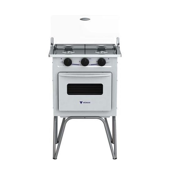 Fogão 2 Bocas Venax Gemini Tampa De Vidro Branco Gás GLP