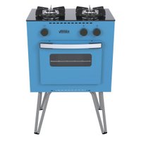 Fogao 2 Bocas Venax Mini Cook Azul GLP